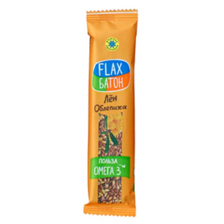Батончик льняной FLAX Облепиха, 30 г.