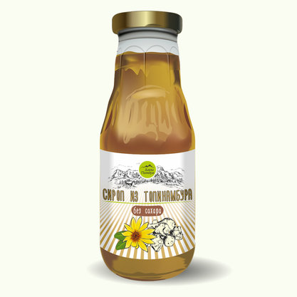 Натуральный сироп из топинамбура без сахара, фильтрованный, ст.б, 330г.